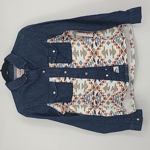 NWT Wrangler denim button down shirt XS